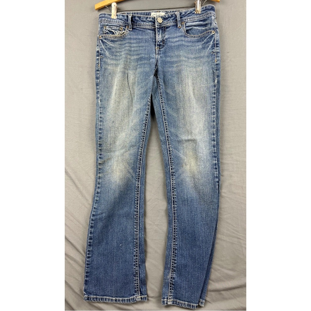 Aeropostale Chelsea Bootcut Jeans Women 7/8 Short Blue Low Rise Stretch Good